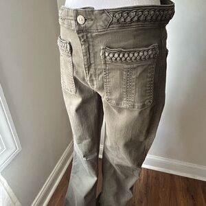 7 For All Mankind Olive Braided Straight Leg Jeans size 31